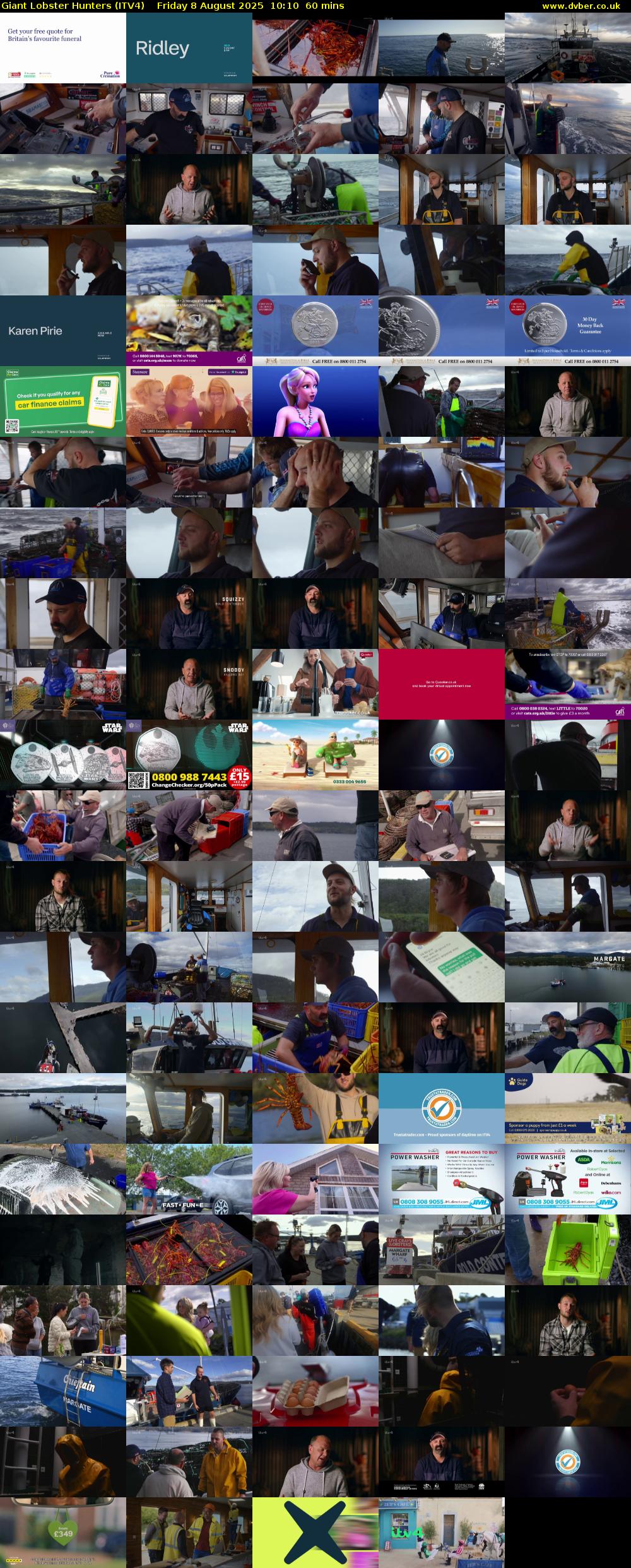 Giant Lobster Hunters (ITV4) Friday 8 August 2025 10:10 - 11:10