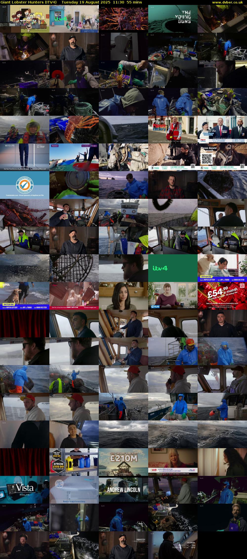 Giant Lobster Hunters (ITV4) Tuesday 19 August 2025 11:30 - 12:25