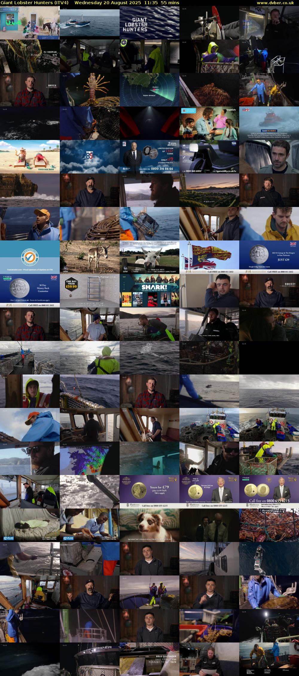 Giant Lobster Hunters (ITV4) Wednesday 20 August 2025 11:35 - 12:30