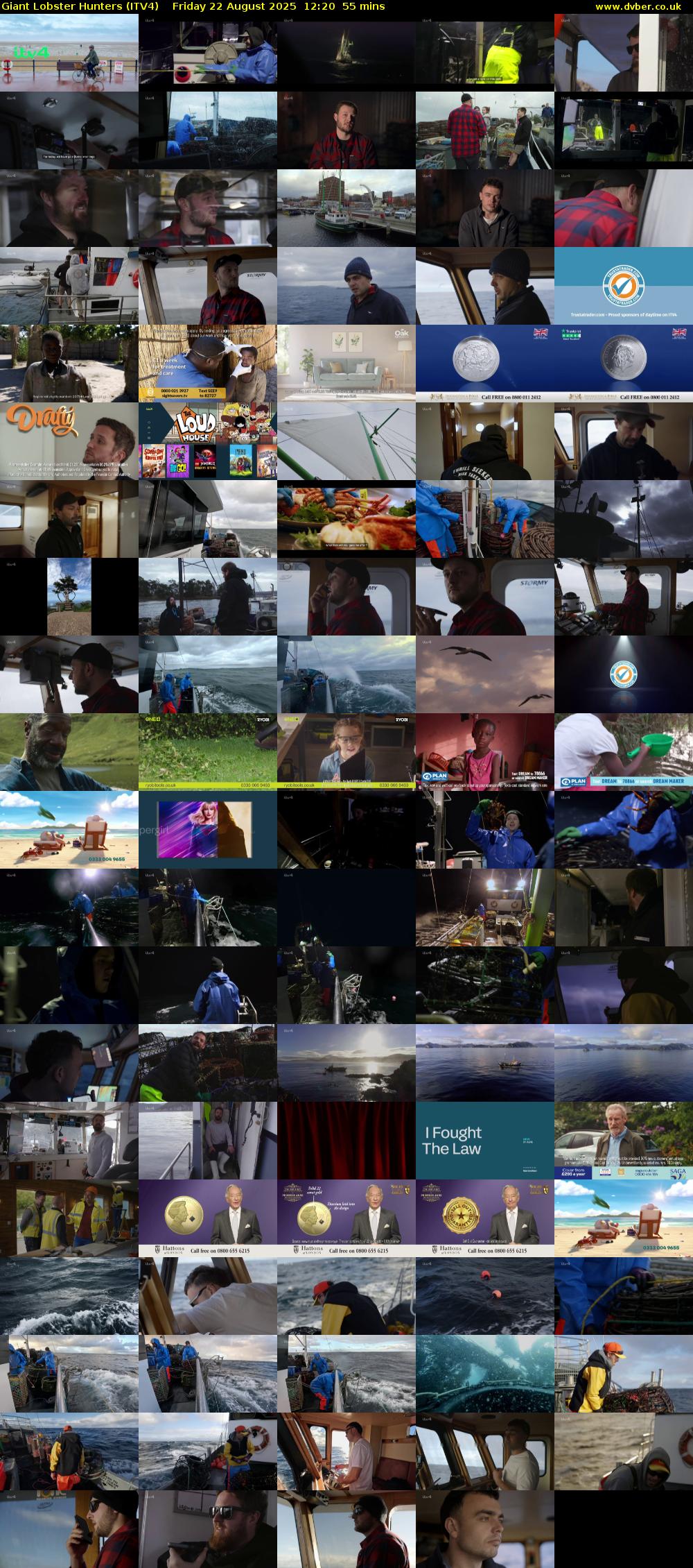 Giant Lobster Hunters (ITV4) Friday 22 August 2025 12:20 - 13:15