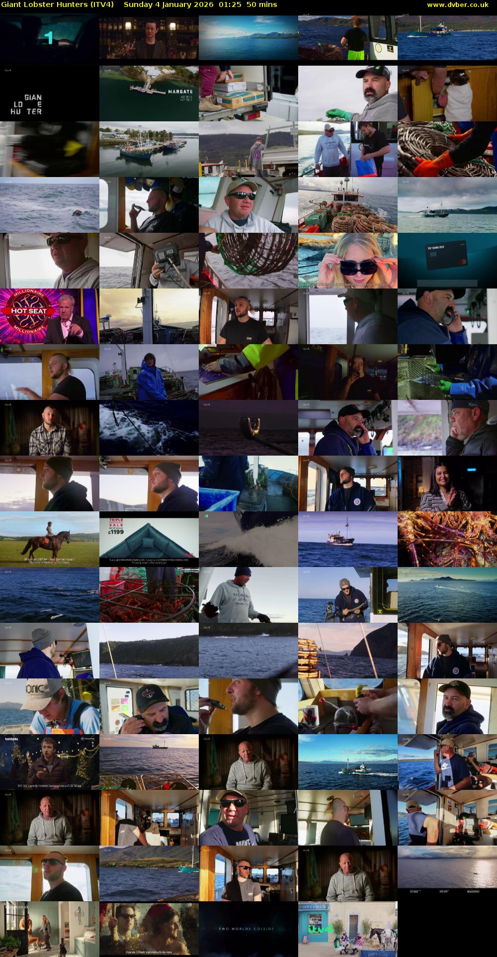 Giant Lobster Hunters (ITV4) Sunday 4 January 2026 01:25 - 02:15