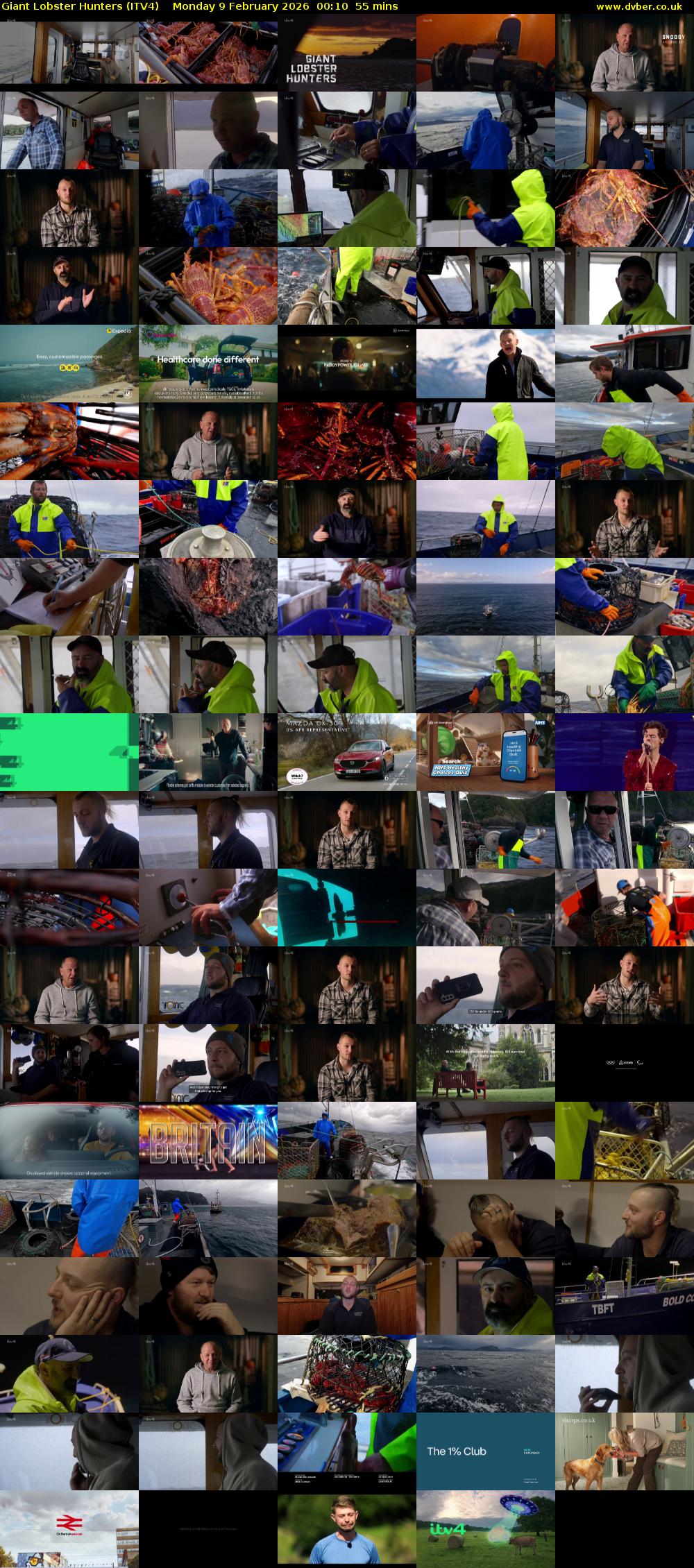 Giant Lobster Hunters (ITV4) Monday 9 February 2026 00:10 - 01:05