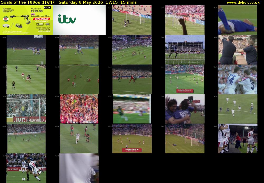 Goals of the 1990s (ITV4) Saturday 9 May 2026 17:15 - 17:30