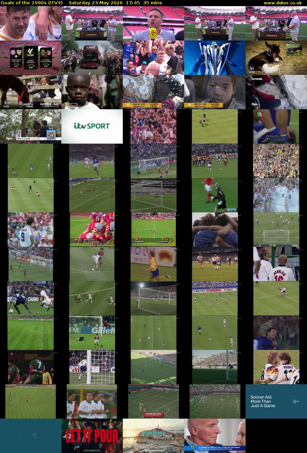 Goals of the 1990s (ITV4) Saturday 23 May 2026 17:45 - 18:20