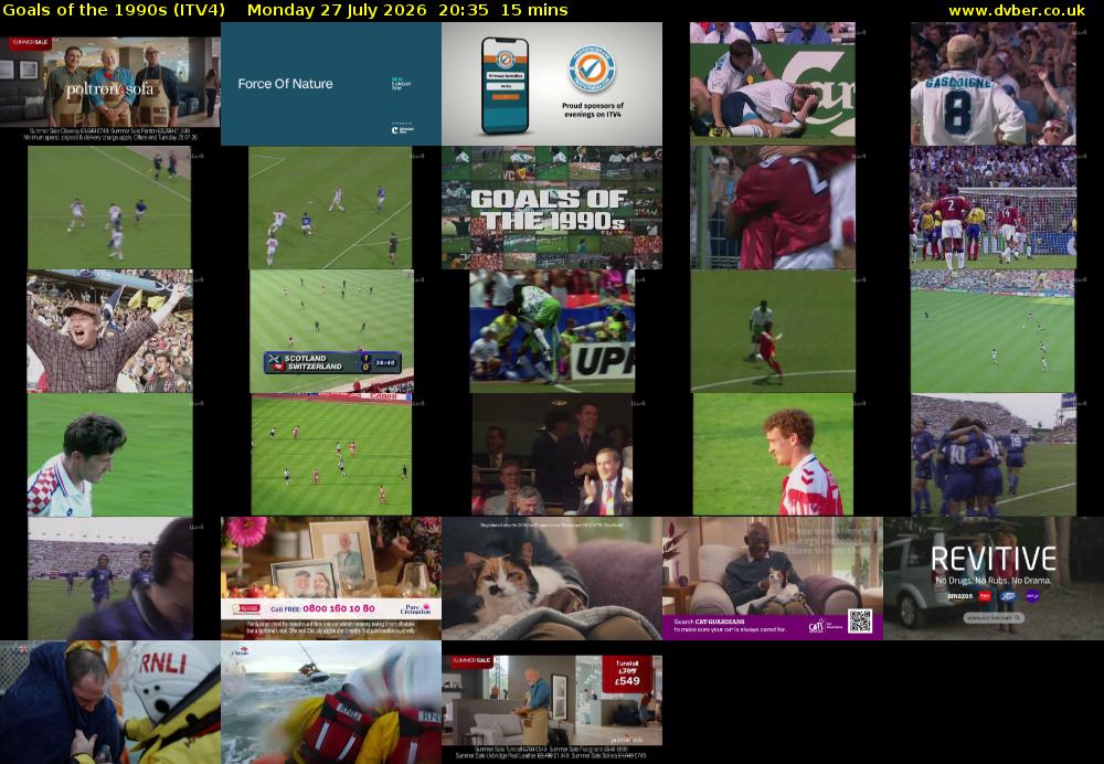 Goals of the 1990s (ITV4) Monday 27 July 2026 20:35 - 20:50