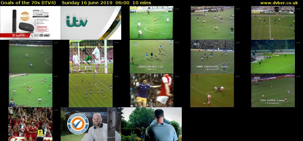 Goals of the 70s (ITV4) Sunday 16 June 2019 06:00 - 06:10