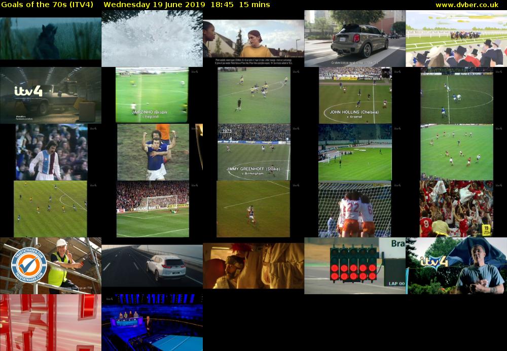 Goals of the 70s (ITV4) Wednesday 19 June 2019 18:45 - 19:00