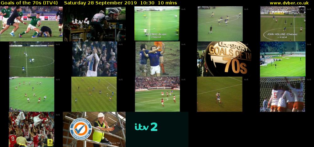 Goals of the 70s (ITV4) Saturday 28 September 2019 10:30 - 10:40