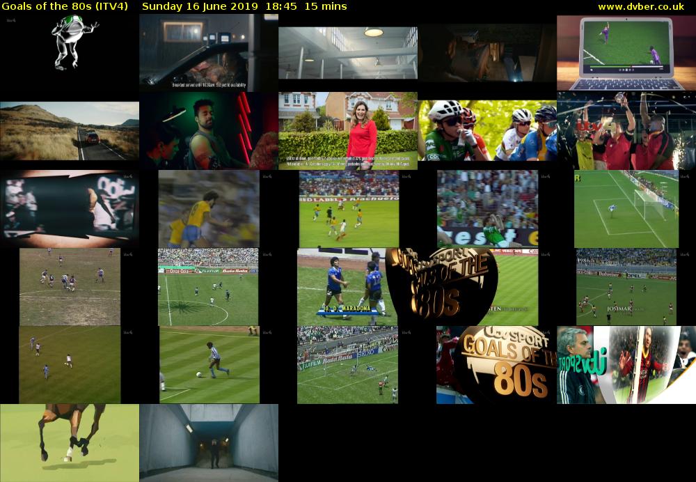 Goals of the 80s (ITV4) Sunday 16 June 2019 18:45 - 19:00
