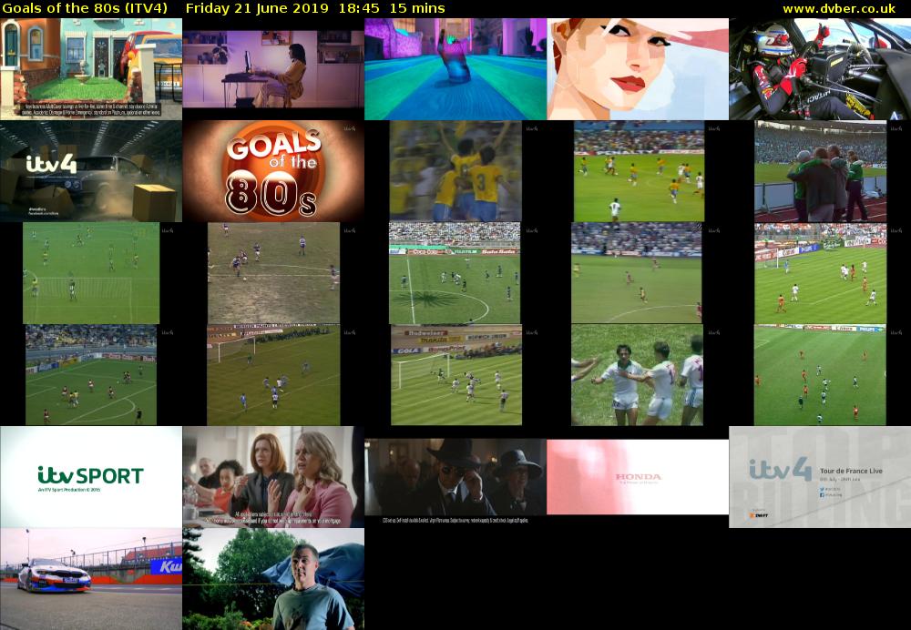 Goals of the 80s (ITV4) Friday 21 June 2019 18:45 - 19:00