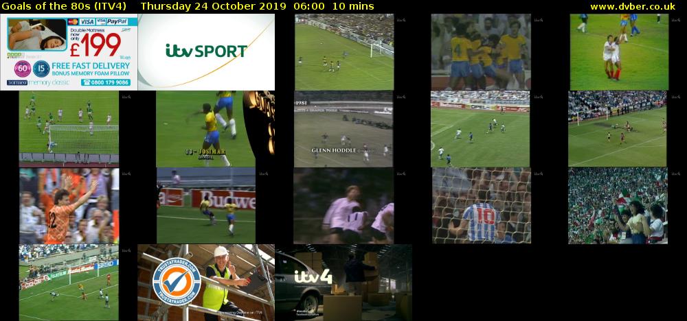 Goals of the 80s (ITV4) Thursday 24 October 2019 06:00 - 06:10