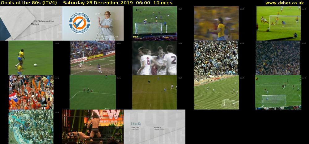 Goals of the 80s (ITV4) Saturday 28 December 2019 06:00 - 06:10