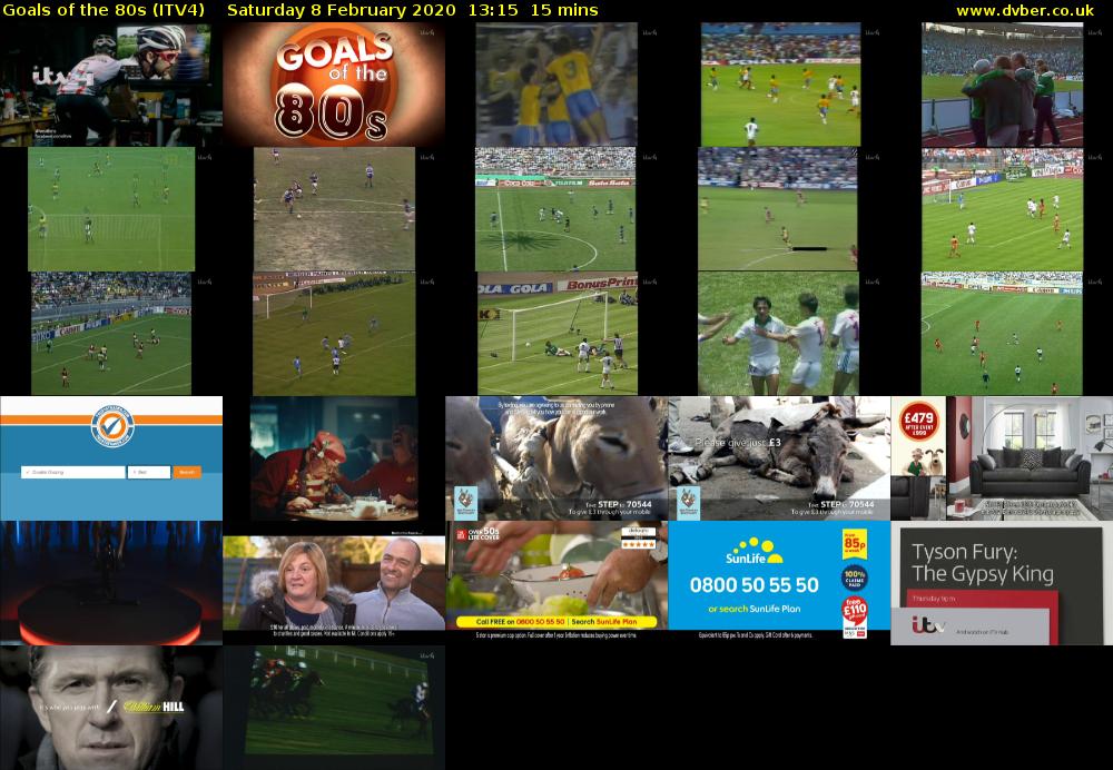Goals of the 80s (ITV4) Saturday 8 February 2020 13:15 - 13:30