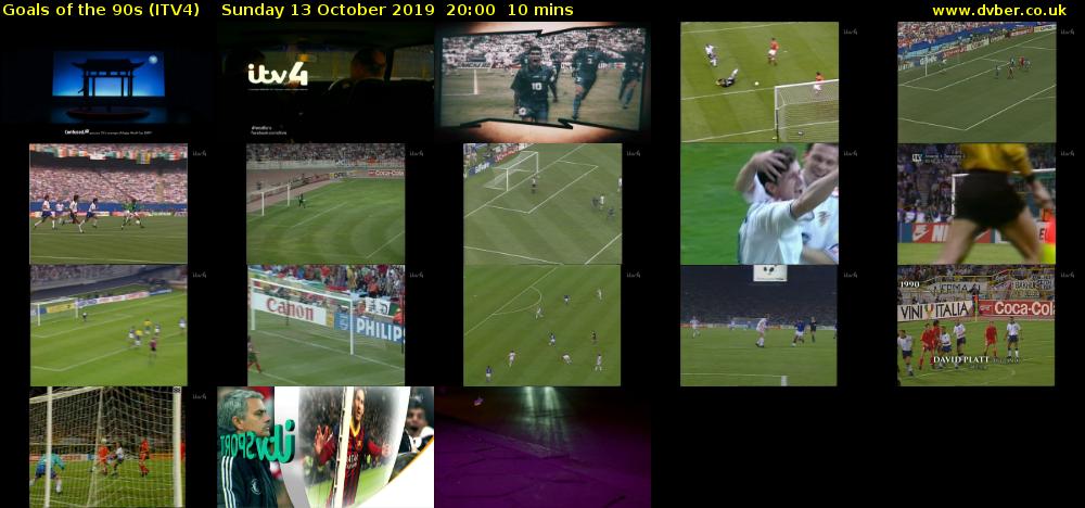 Goals of the 90s (ITV4) Sunday 13 October 2019 20:00 - 20:10