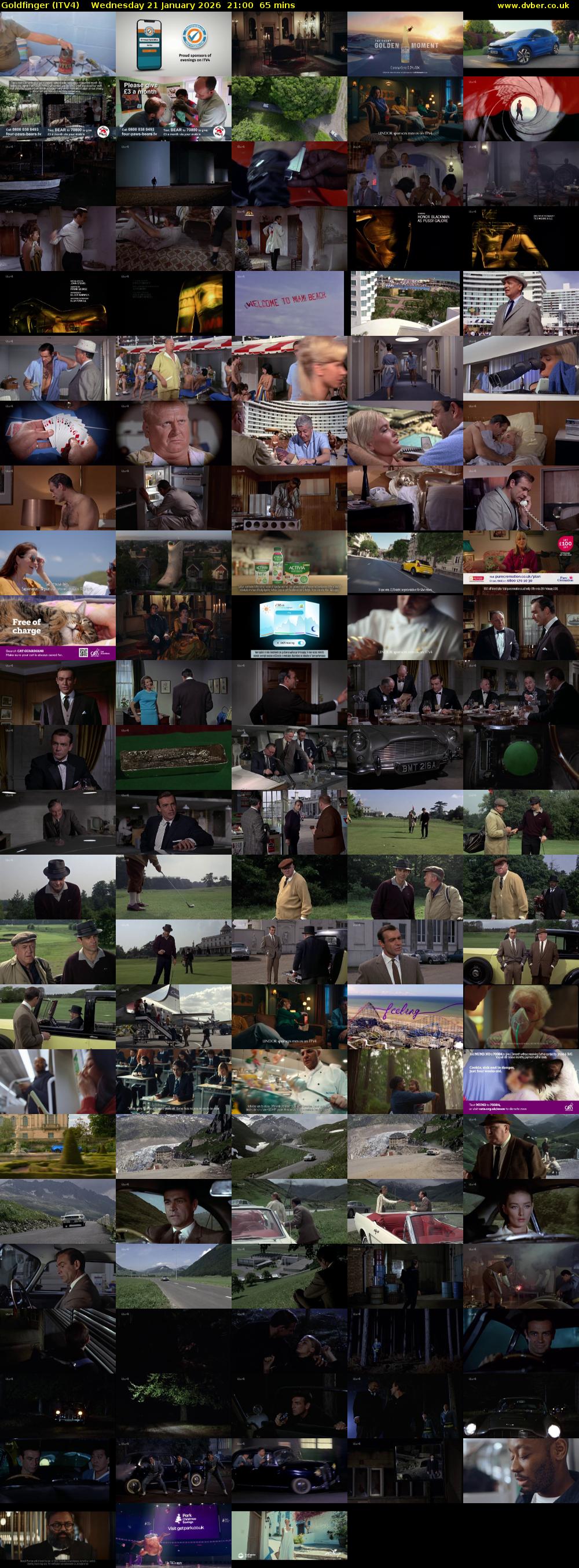 Goldfinger (ITV4) Wednesday 21 January 2026 21:00 - 22:05