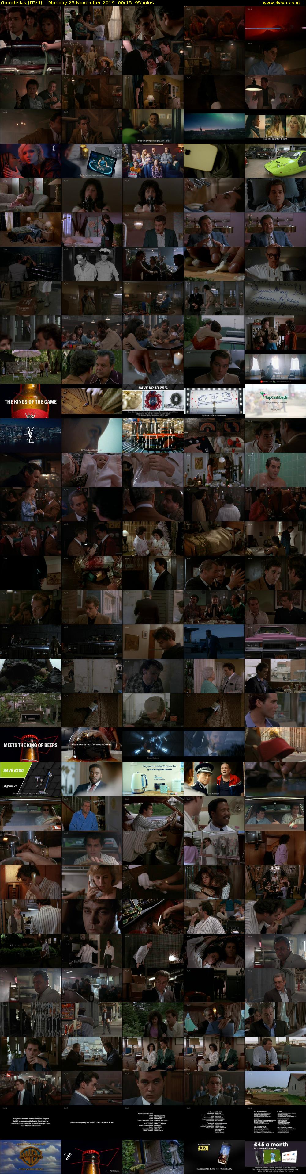Goodfellas (ITV4) Monday 25 November 2019 00:15 - 01:50
