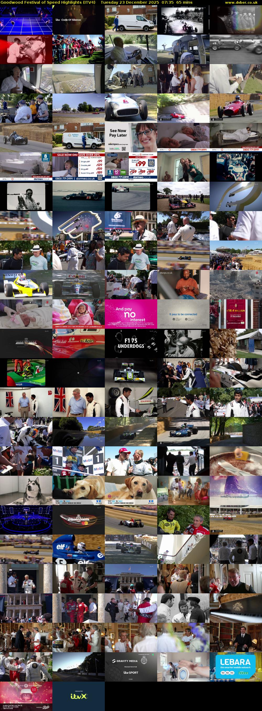 Goodwood Festival of Speed Highlights (ITV4) Tuesday 23 December 2025 07:35 - 08:40