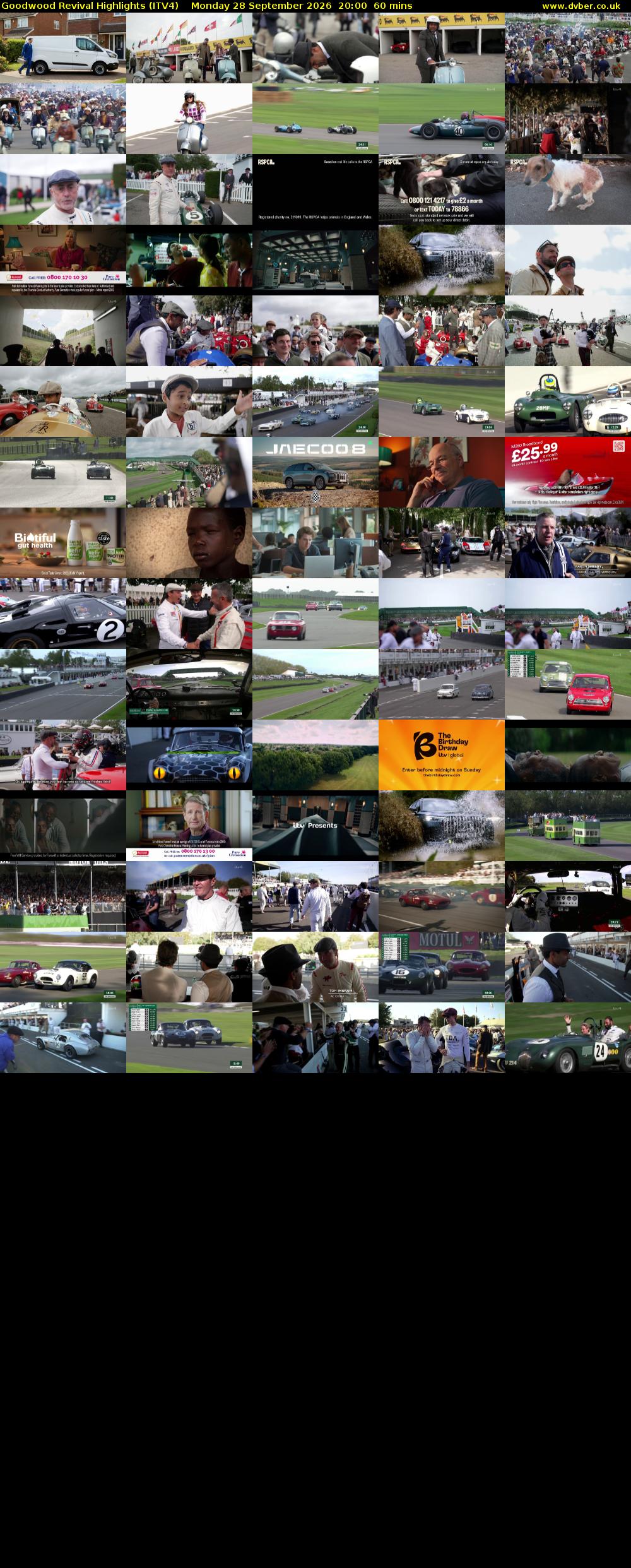 Goodwood Revival Highlights (ITV4) Monday 28 September 2026 20:00 - 21:00