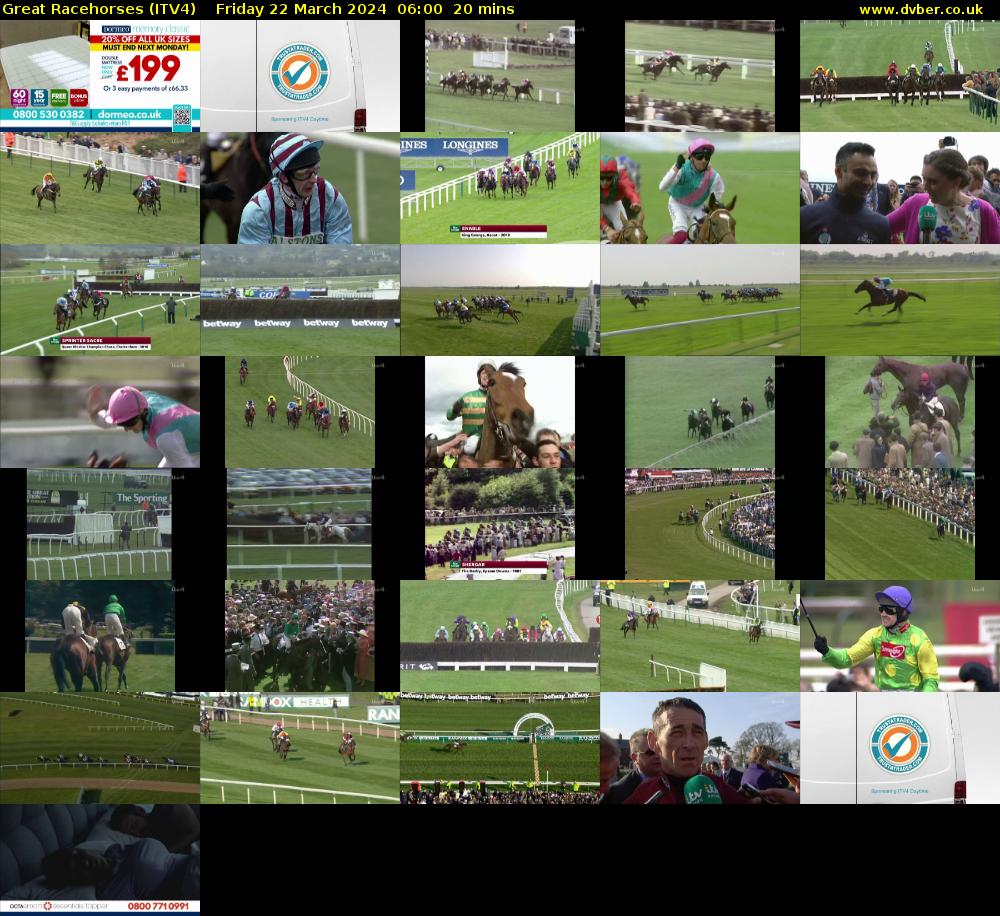 Great Racehorses (ITV4) Friday 22 March 2024 06:00 - 06:20