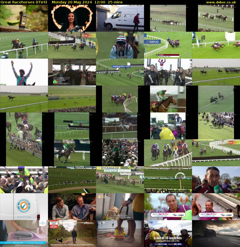 Great Racehorses (ITV4) Monday 20 May 2024 12:00 - 12:25