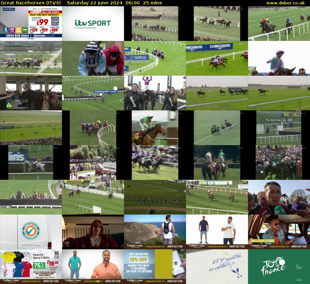 Great Racehorses (ITV4) Saturday 22 June 2024 06:00 - 06:25