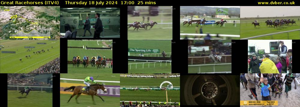 Great Racehorses (ITV4) Thursday 18 July 2024 17:00 - 17:25