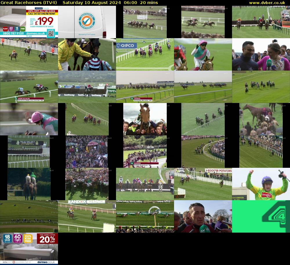 Great Racehorses (ITV4) Saturday 10 August 2024 06:00 - 06:20