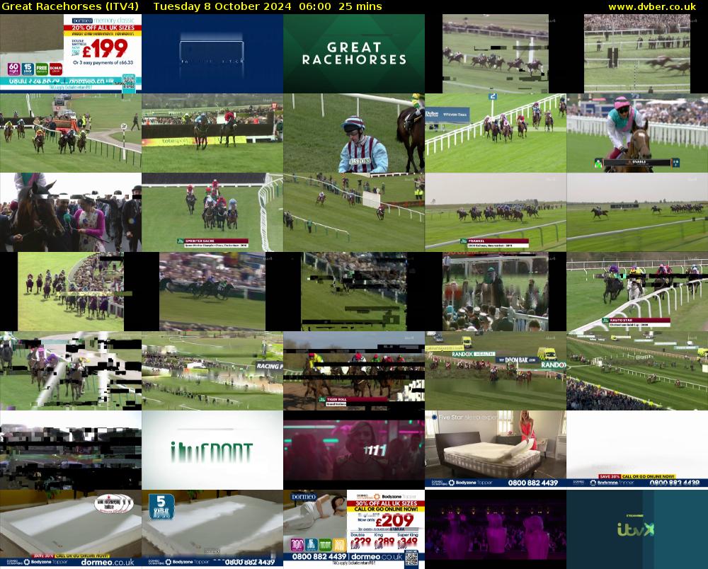 Great Racehorses (ITV4) Tuesday 8 October 2024 06:00 - 06:25