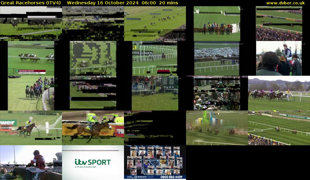 Great Racehorses (ITV4) Wednesday 16 October 2024 06:00 - 06:20