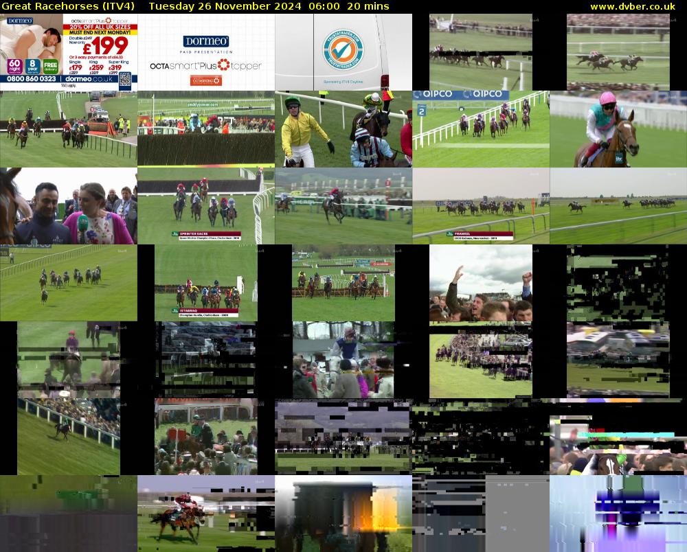 Great Racehorses (ITV4) Tuesday 26 November 2024 06:00 - 06:20
