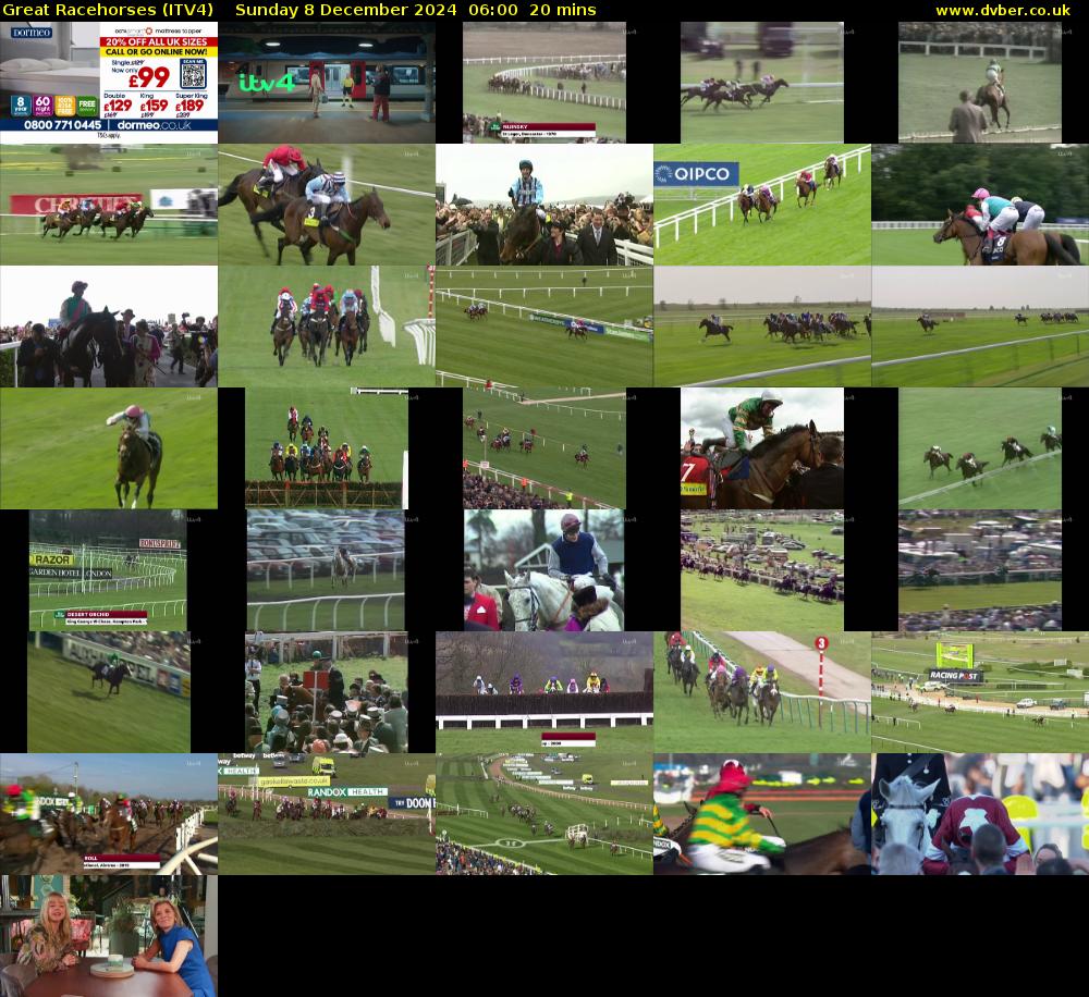 Great Racehorses (ITV4) Sunday 8 December 2024 06:00 - 06:20