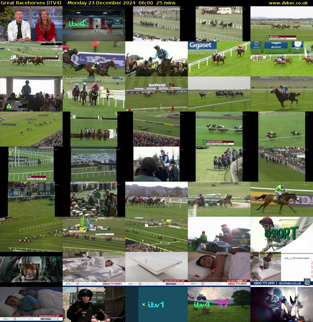 Great Racehorses (ITV4) Monday 23 December 2024 06:00 - 06:25