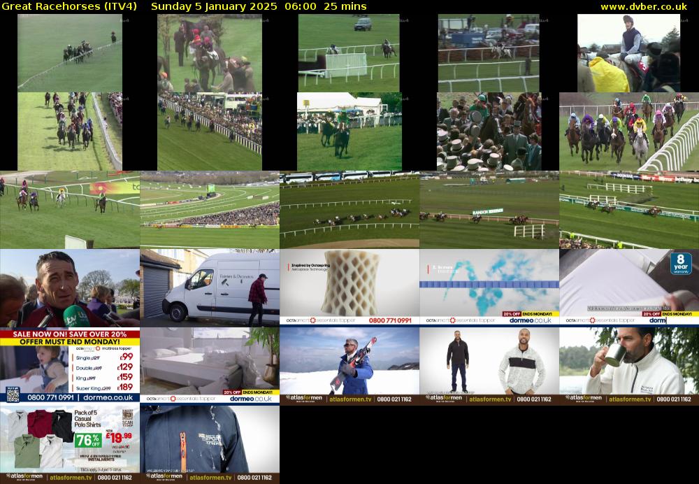 Great Racehorses (ITV4) Sunday 5 January 2025 06:00 - 06:25