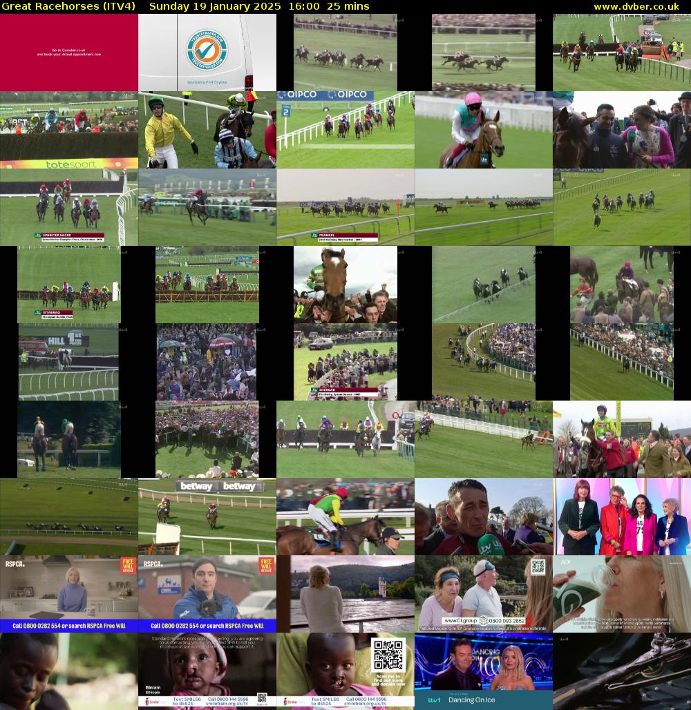 Great Racehorses (ITV4) Sunday 19 January 2025 16:00 - 16:25