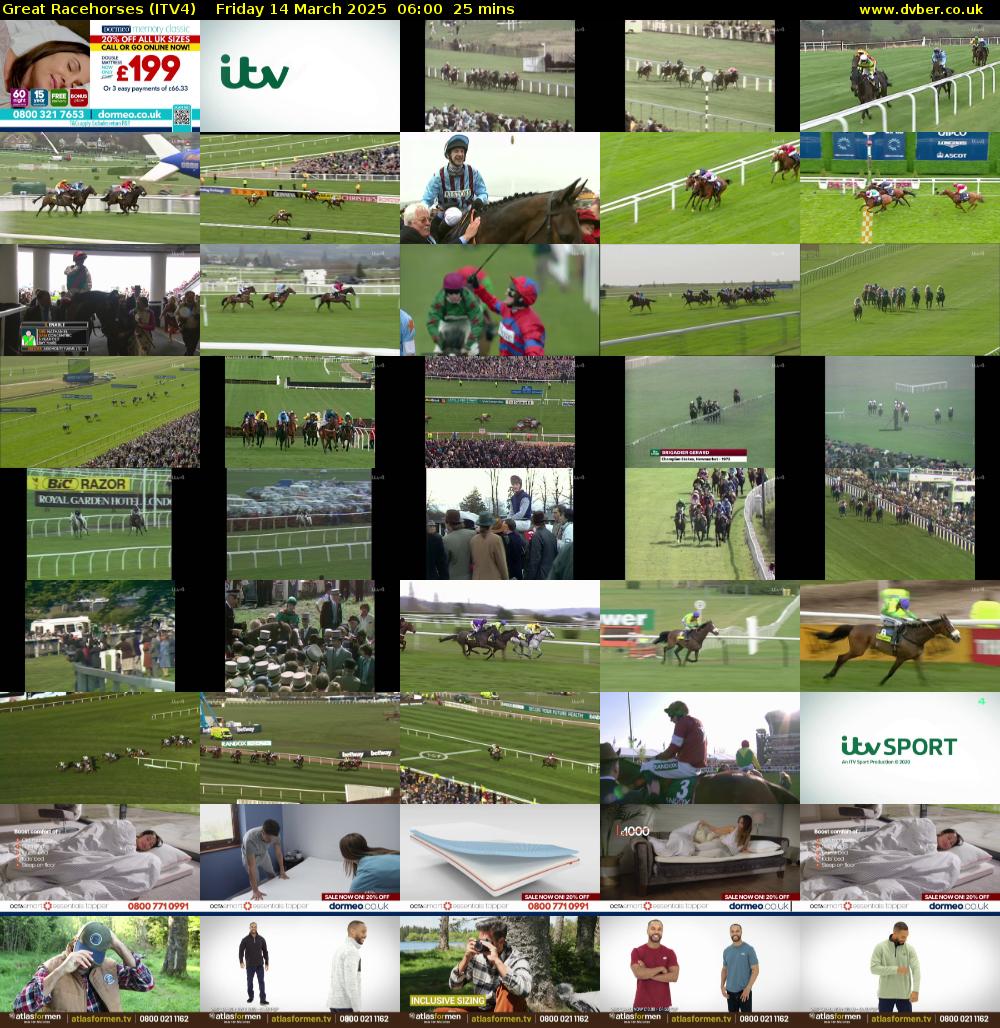 Great Racehorses (ITV4) Friday 14 March 2025 06:00 - 06:25