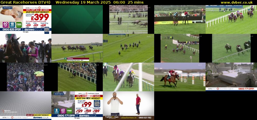 Great Racehorses (ITV4) Wednesday 19 March 2025 06:00 - 06:25