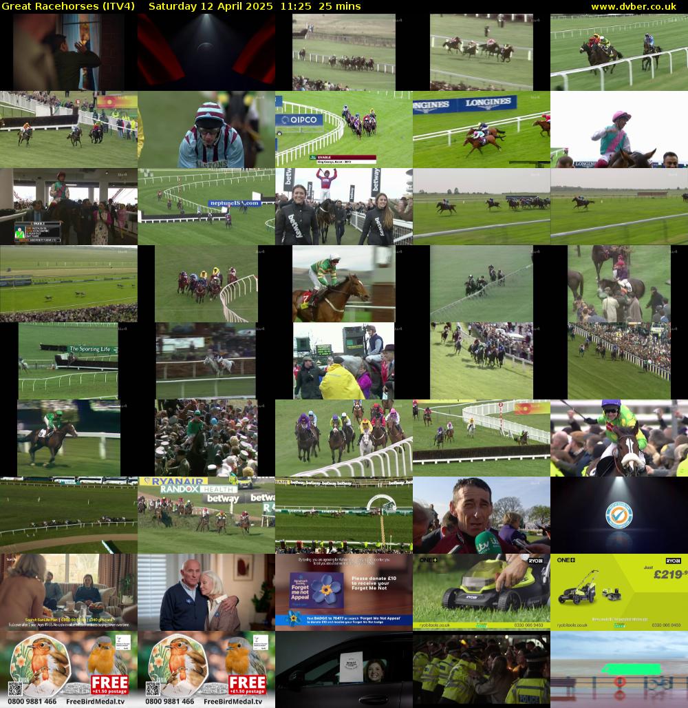 Great Racehorses (ITV4) Saturday 12 April 2025 11:25 - 11:50