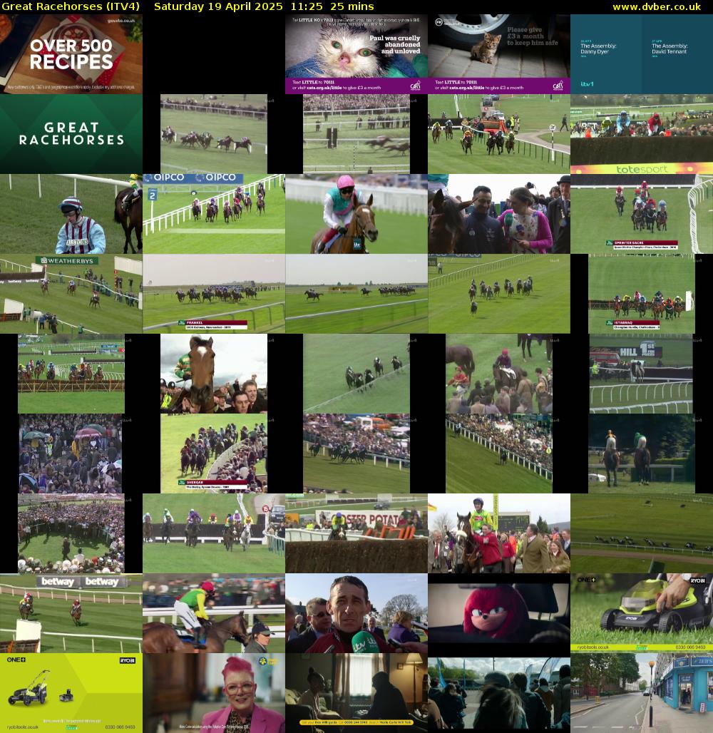 Great Racehorses (ITV4) Saturday 19 April 2025 11:25 - 11:50