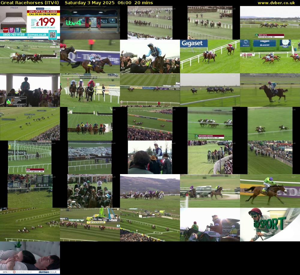 Great Racehorses (ITV4) Saturday 3 May 2025 06:00 - 06:20