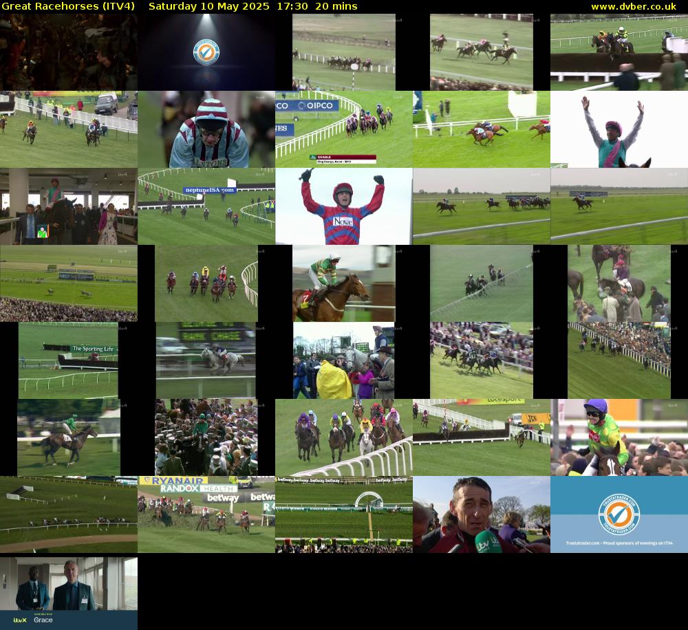 Great Racehorses (ITV4) Saturday 10 May 2025 17:30 - 17:50