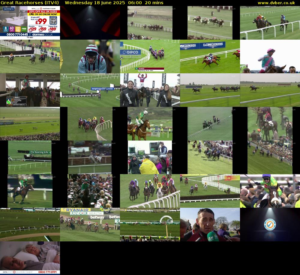 Great Racehorses (ITV4) Wednesday 18 June 2025 06:00 - 06:20