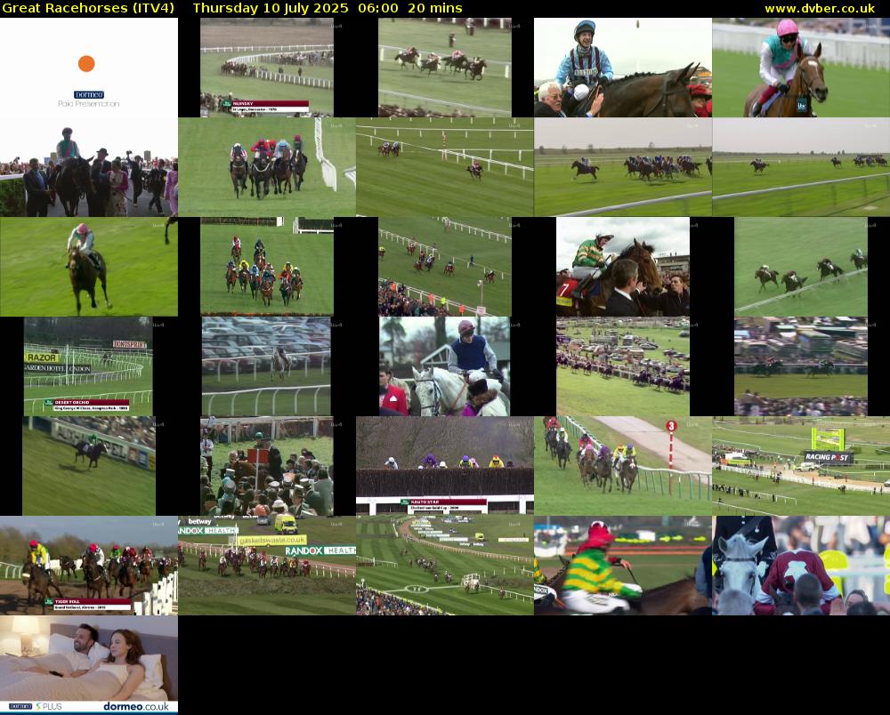 Great Racehorses (ITV4) Thursday 10 July 2025 06:00 - 06:20
