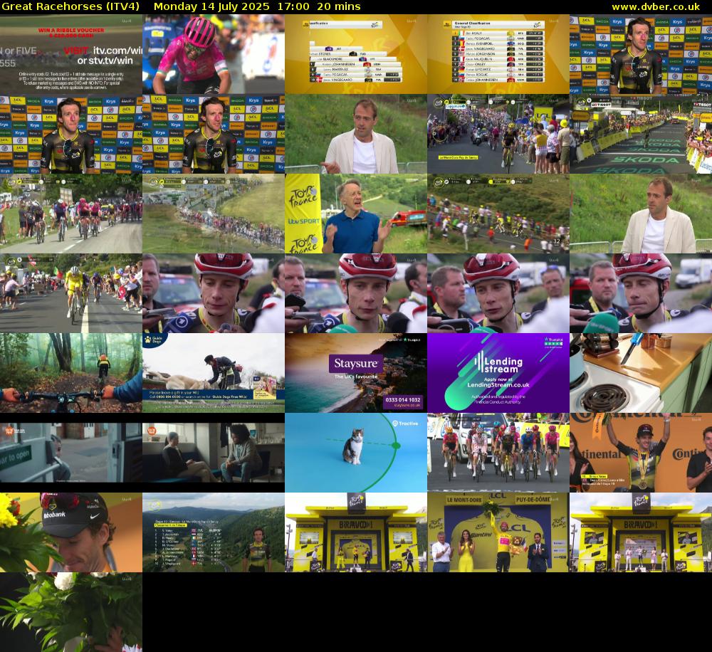 Great Racehorses (ITV4) Monday 14 July 2025 17:00 - 17:20