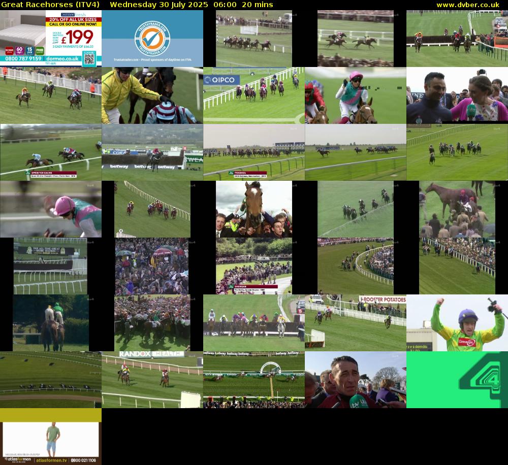 Great Racehorses (ITV4) Wednesday 30 July 2025 06:00 - 06:20