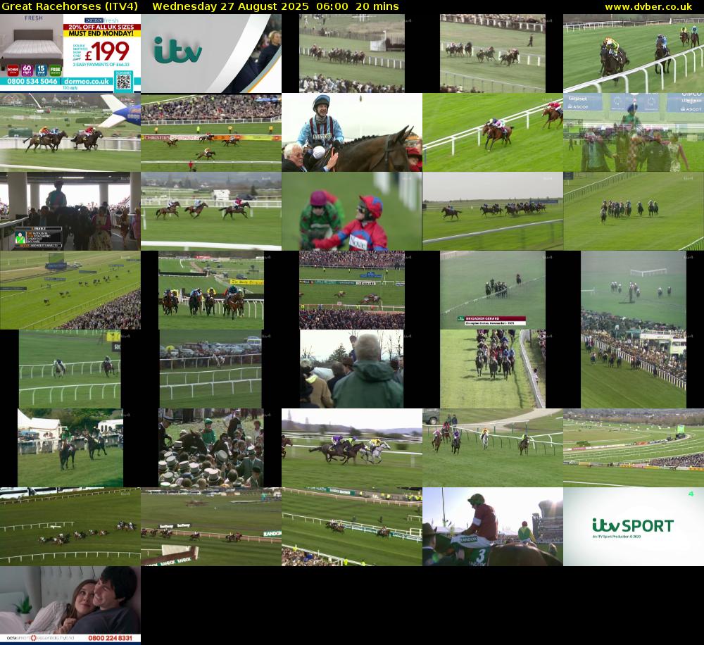 Great Racehorses (ITV4) Wednesday 27 August 2025 06:00 - 06:20