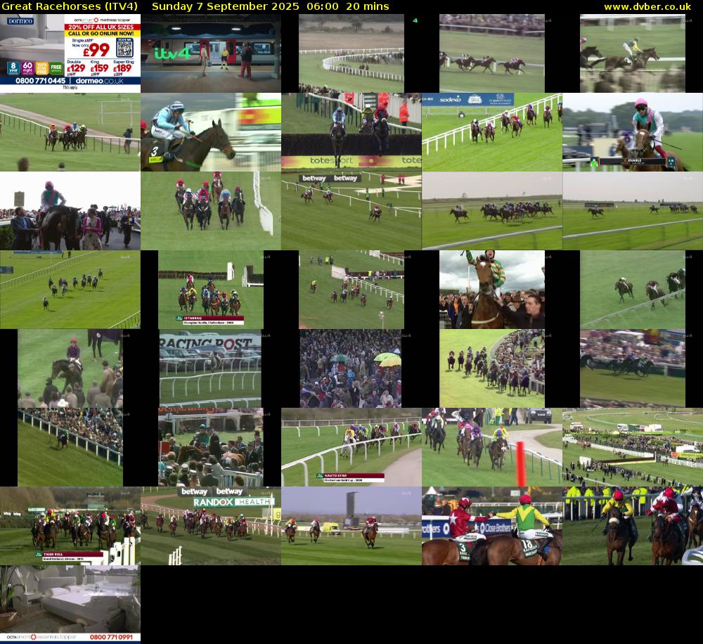 Great Racehorses (ITV4) Sunday 7 September 2025 06:00 - 06:20