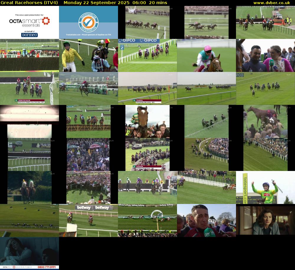 Great Racehorses (ITV4) Monday 22 September 2025 06:00 - 06:20
