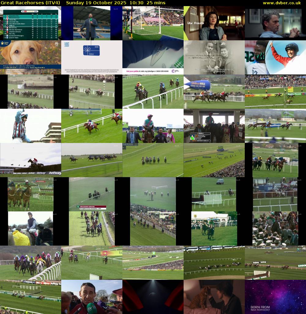 Great Racehorses (ITV4) Sunday 19 October 2025 10:30 - 10:55