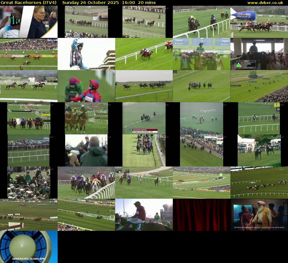 Great Racehorses (ITV4) Sunday 26 October 2025 16:00 - 16:20