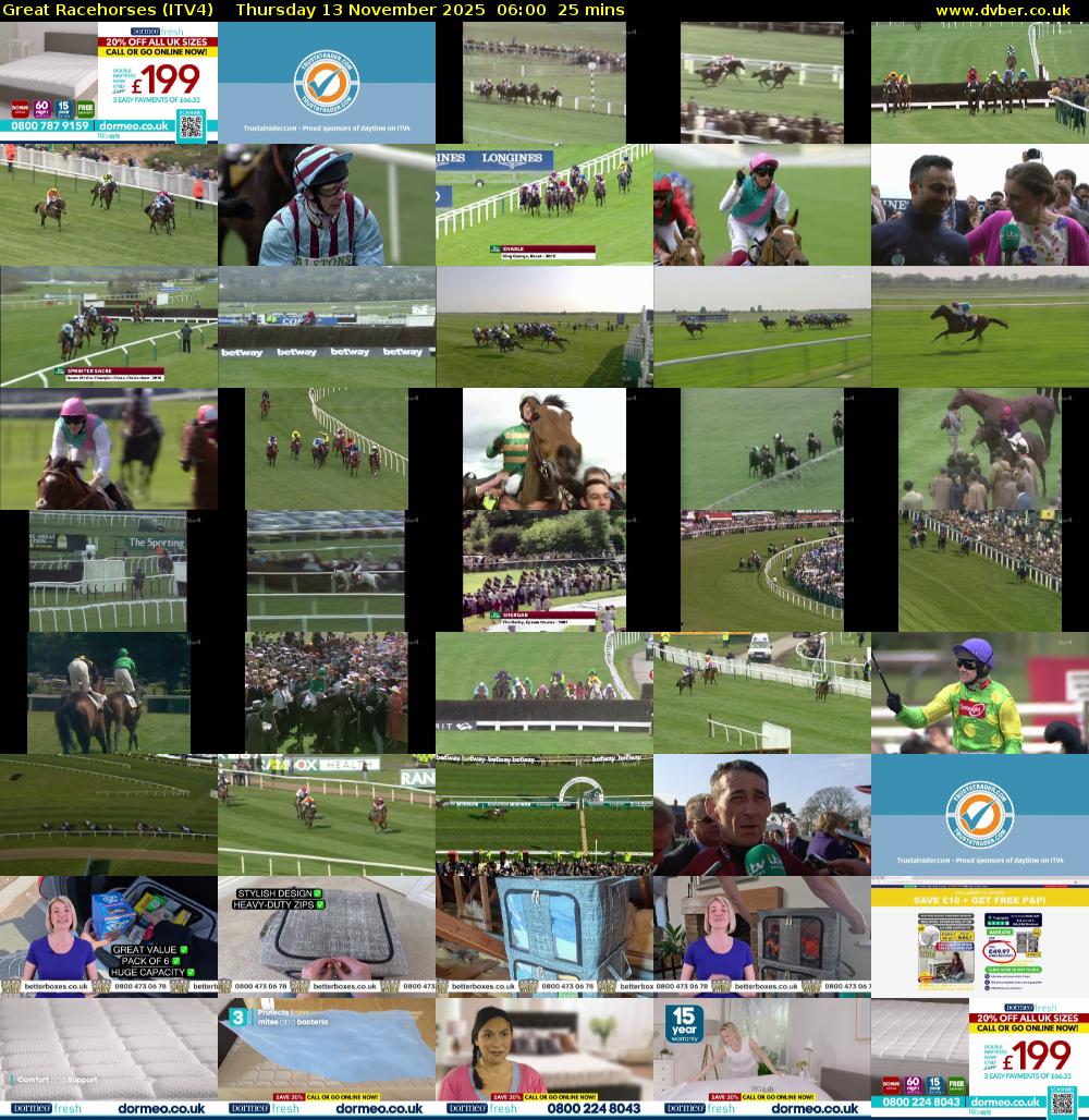 Great Racehorses (ITV4) Thursday 13 November 2025 06:00 - 06:25